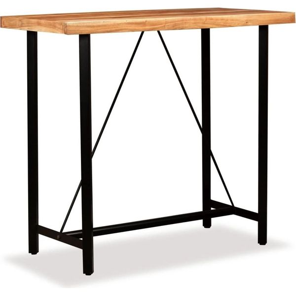Syfax™ Set Da Bar 5 Pz In Legno Massello Di Acacia E Vera Pelle-image