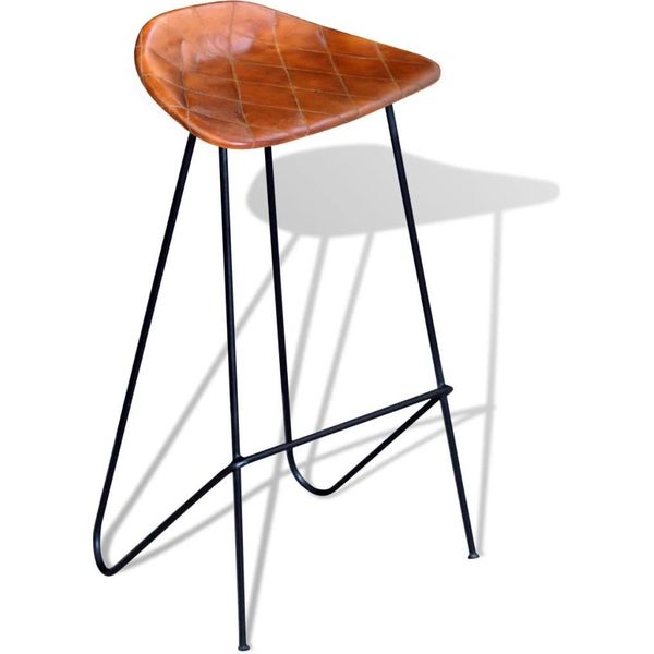 Syfax™ Sgabelli Da Bar 4 Pz In Vera Pelle Marrone-image