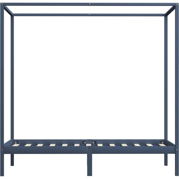 Syfax™ Giroletto Baldacchino Senza Materasso 100X200 Cm Legno Grigio-image