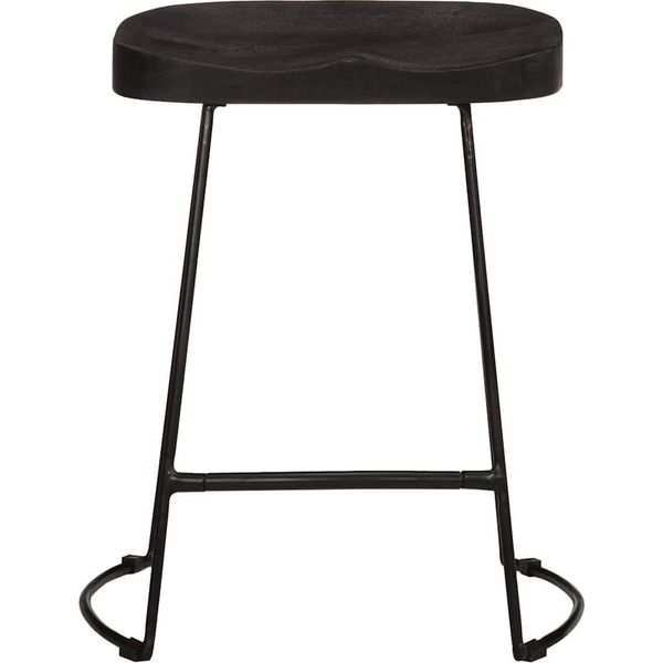 Syfax™ Sgabelli Da Bar 2 Pz Neri 46X38X52 Cm Legno Massello Di Mango-image