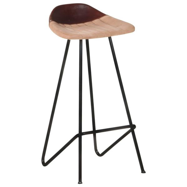 Syfax™ Sgabelli Da Bar 4 Pz Marroni In Vera Pelle-image