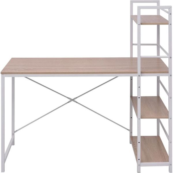 Syfax™ Scrivania Con Libreria A 4 Livelli Rovere-image