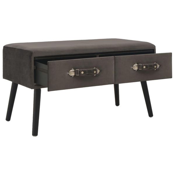 Syfax™ Tavolino Da Salotto Grigio 80X40X46 Cm In Velluto-image
