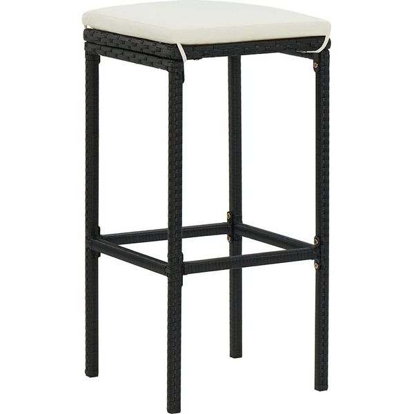 Syfax™ Sgabelli Da Bar Con Cuscini 6 Pz Neri In Polyrattan-image