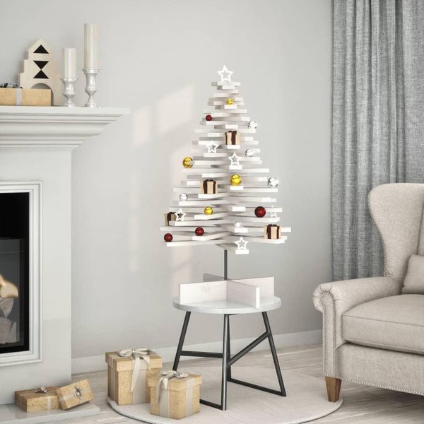 Maison Exclusive - Albero Di Natale Da Decorare Bianco 100 Cm Legno Massello Di Pino-image