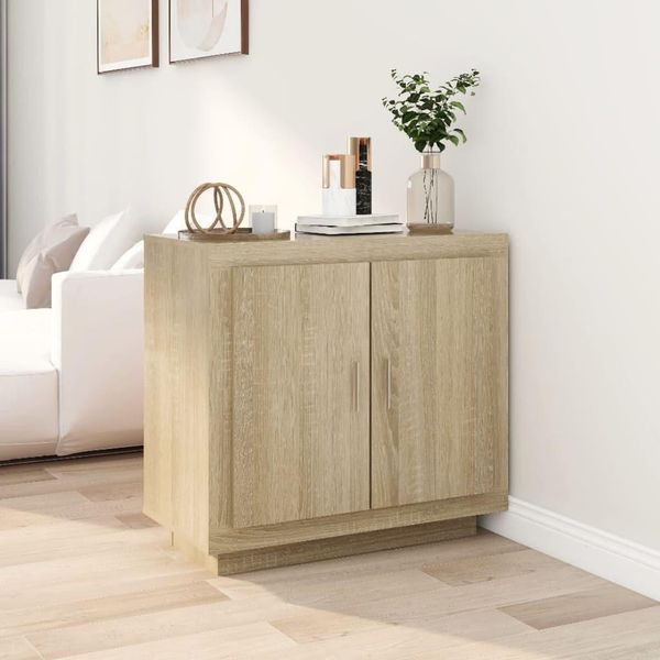 The Living Store Credenza Rovere Sonoma 80X40X75 Cm Materiale Legno-image