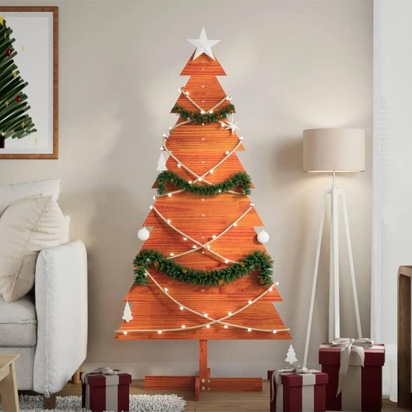 Maison Exclusive - Albero Di Natale Da Decorare Marrone Cera 150 Cm Legno Massello Di Pino-image