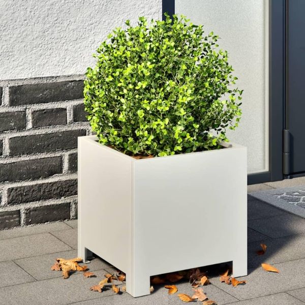 Maison Exclusive - Vaso Da Fiori Bianco 30X30X30 In Acciaio-image