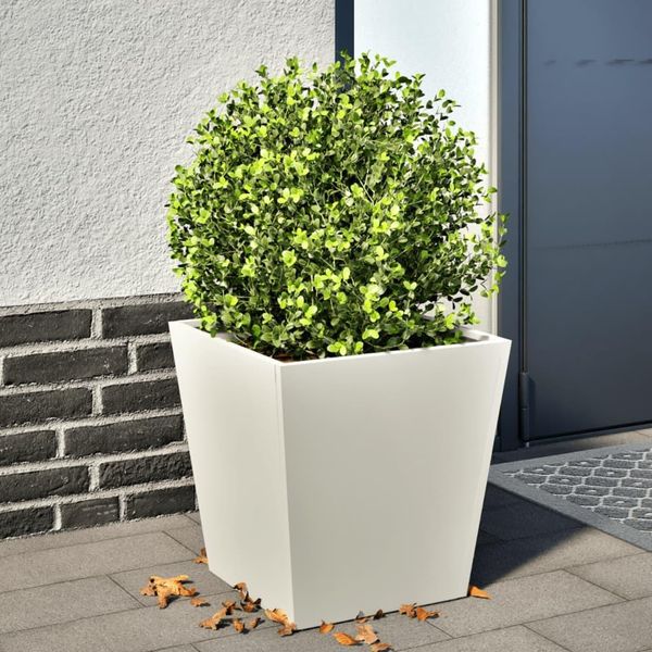 Maison Exclusive - Vaso Da Fiori Bianco 40X40X40 Cm In Acciaio-image