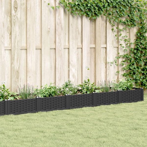 Maison Exclusive - Fioriera Con Picchetti Nero 362,5X42,5X28,5 Cm Pp-image