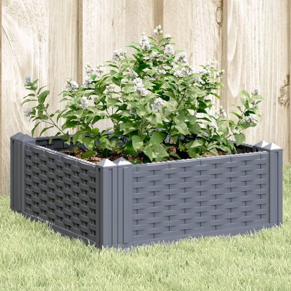 Maison Exclusive - Fioriera Con Picchetti Blu-Grigio 42,5X42,5X28,5 Cm Pp-image