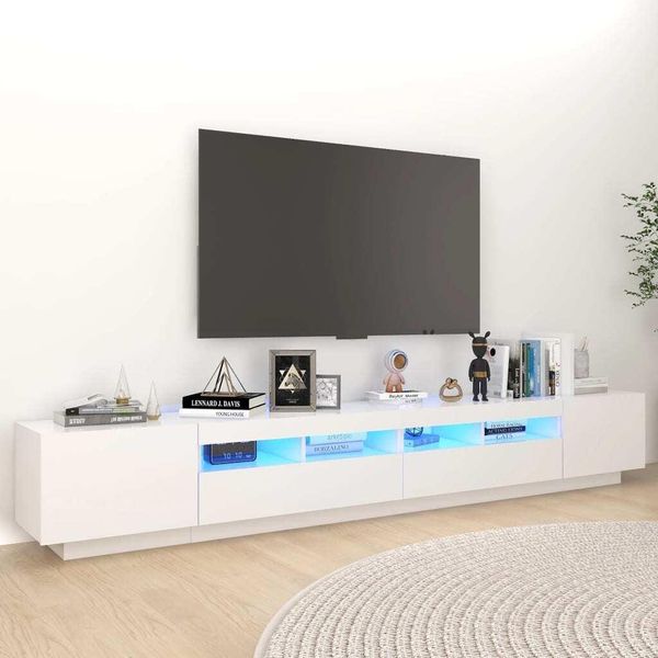 Maison Exclusive - Mobile Porta Tv Con Luci Led Bianco 260X35X40 Cm-image