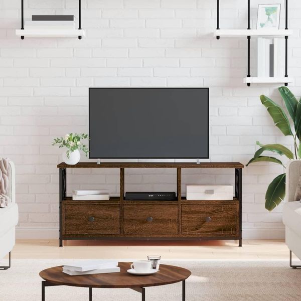 Maison Exclusive - Mobile Tv Effetto Rovere Marrone 102X33X45 Cm Materiale Ligneo E Ferro-image
