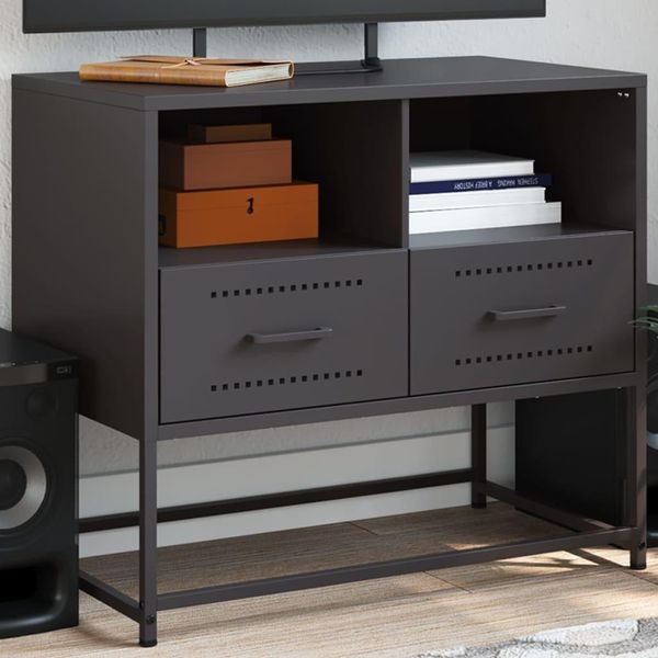 Maison Exclusive - Mobile Tv Nero 68X39X60,5 Cm Acciaio-image