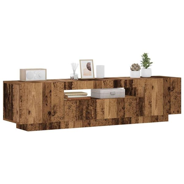 Maison Exclusive - Mobile Tv Con Luci Led Effetto Legno Antico 160X35X40 Cm-image