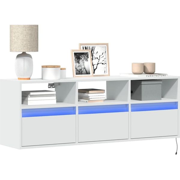 Maison Exclusive - Mobile Tv Con Illuminazione A Led Bianco 130X31X45 Cm-image