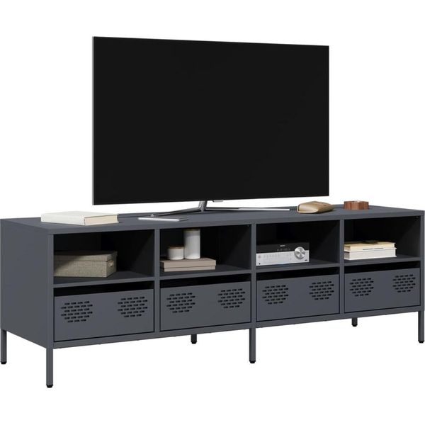 Maison Exclusive - Mobile Tv Antracite 135X39X43,5 Cm Acciaio Laminato A Freddo-image