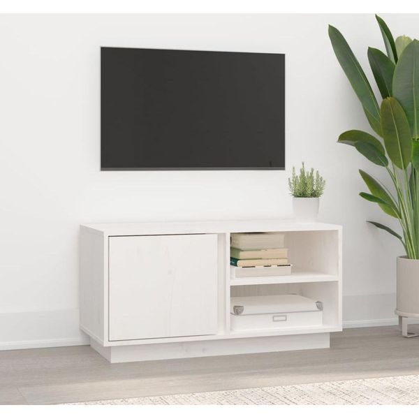 Maison Exclusive - Mobile Tv Bianco 80X35X40,5 Cm In Legno Massello Di Pino-image