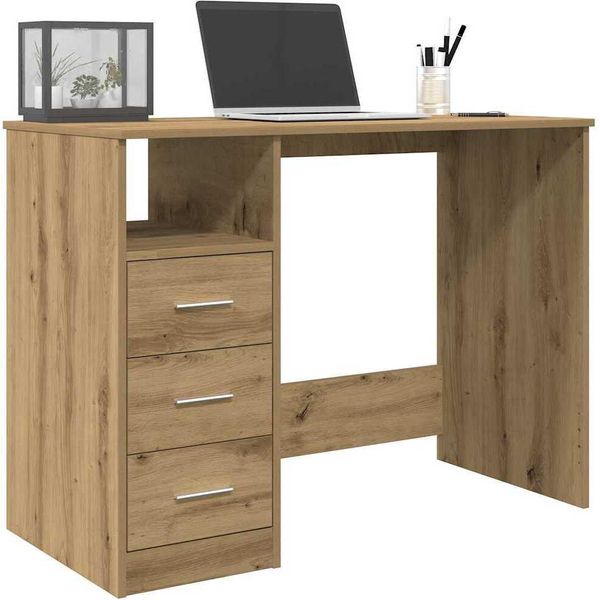 Maison Exclusive - Scrivania In Rovere Artigianale 102X50X76 Cm Materiale Ligneo-image