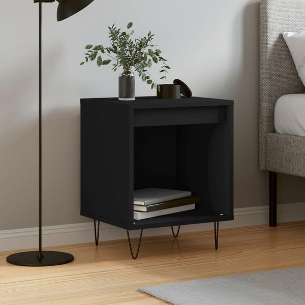Maison Exclusive - Comodino Nero 40X35X50 Cm Materiale Ligneo-image
