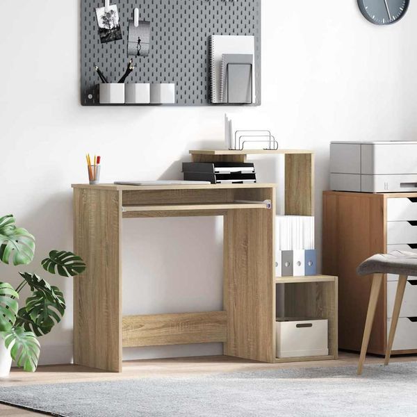 Maison Exclusive - Scrivania In Rovere Sonoma 106 X 41 X 88,5 Cm Materiale Ligneo-image