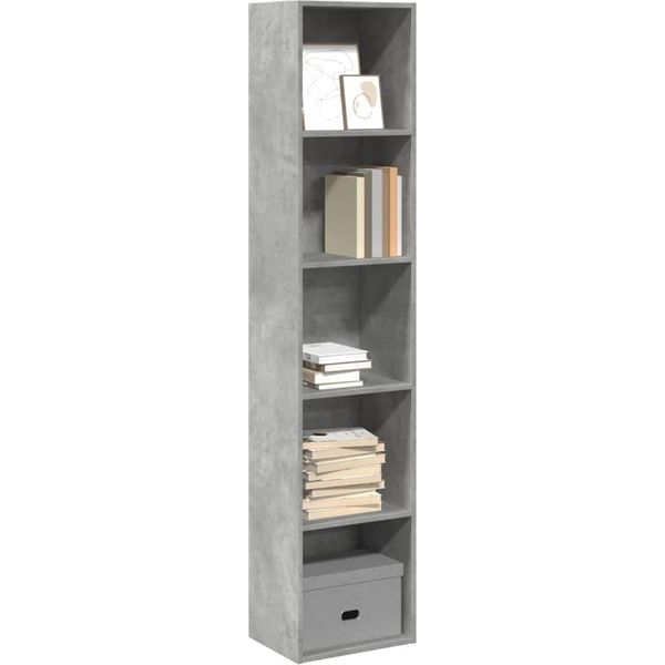 Maison Exclusive - Libreria Grigio Cemento 40X30X189 Cm Materiale Ligneo-image
