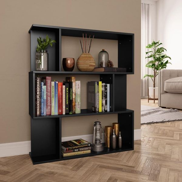 Maison Exclusive - Libreria/Divisorio Nero 80X24X96 Cm Materiale Ligneo-image
