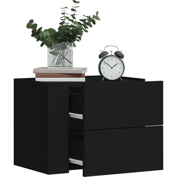 Maison Exclusive - Comodino Da Parete Nero 45X30X35 Cm-image