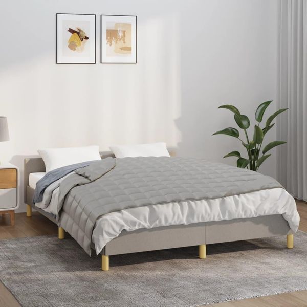 The Living Store Coperta Pesata Grigia 150X200 Cm 7 Kg Tessuto-image