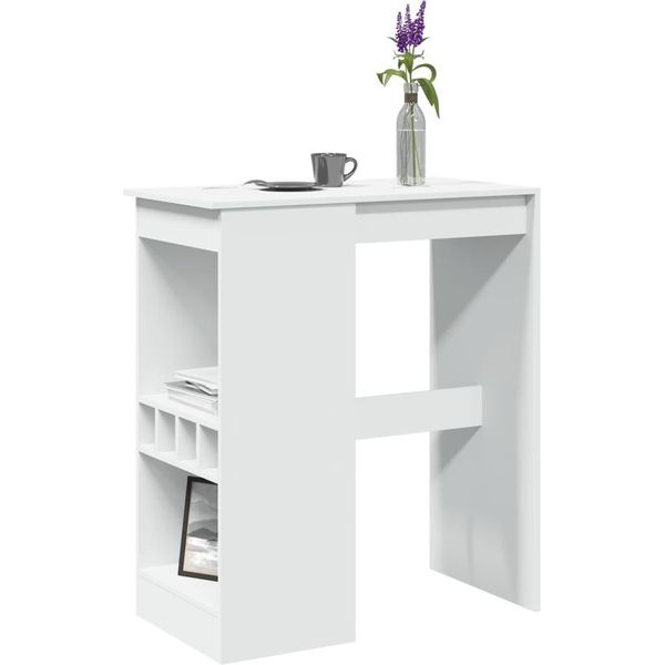 Maison Exclusive - Tavolo Da Bar Con Ripiano Bianco 90X47,5X103,5 Cm Materiale Ligneo-image