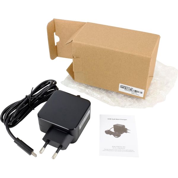 Alimentatore Powersmart 65W Usb Type-C Caricatore Rapido Gan Per Lenovo Thinkpad E490 E490S E495 E580 E585 E590 E595 L. 380 L390 L480 L490 L580 L590-image