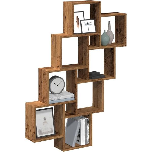 Maison Exclusive - Scaffale A Cubi Effetto Legno Antico 90X15X119,5 Cm Materiale Ligneo-image