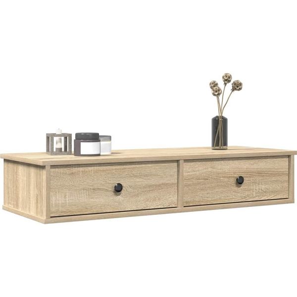 Maison Exclusive - Scaffale A Muro Con Cassetti In Rovere Sonoma 100X37,5X19 Cm-image