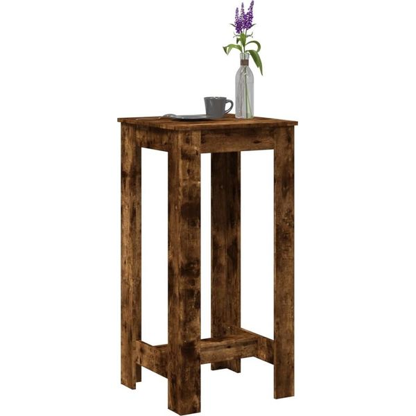 Maison Exclusive - Tavolo Da Bar In Rovere Affumicato 51X50X103,5 Cm Materiale Ligneo-image