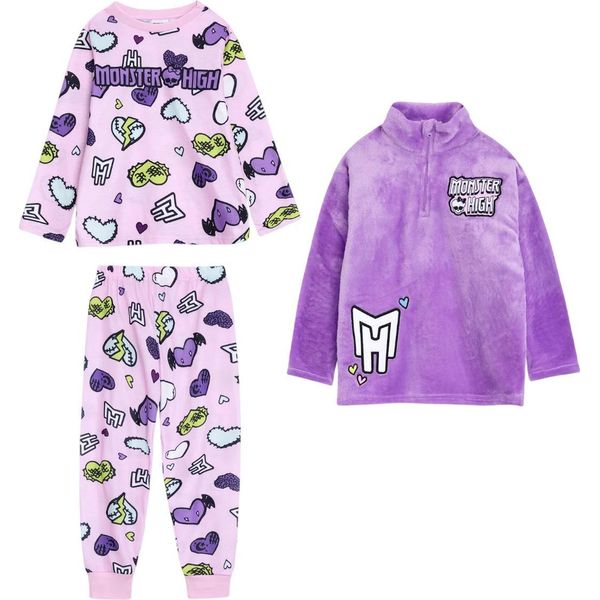 Monster High - Pigiama Con Pantaloni Lunghi Per Bambine, Maniche Lunghe (Confezione Da 3) NS9671 (158-164) (Colorato)-image