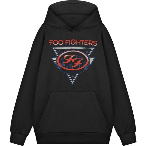 Foo Fighters - Felpa Con Cappuccio Per Uomo/Donna Unisex, Motivo A Stelle NS9676 (L) (Nero)-image