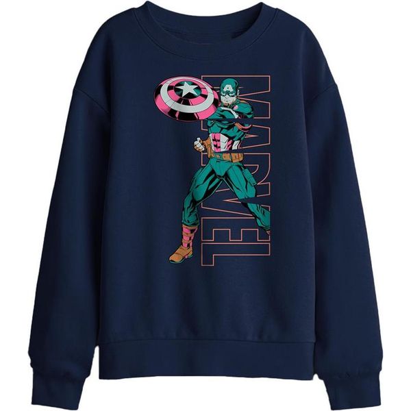 Felpa Captain America - "Emerge"" Per Bambini TV29992 (152-158) (Blu Navy)"-image