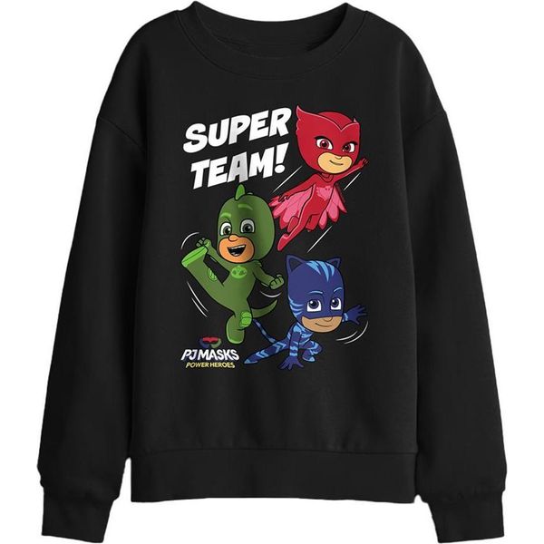 Pj Masks - Felpa "Super Team!"" Per Bambini TV30054 (116) (Nero)"-image