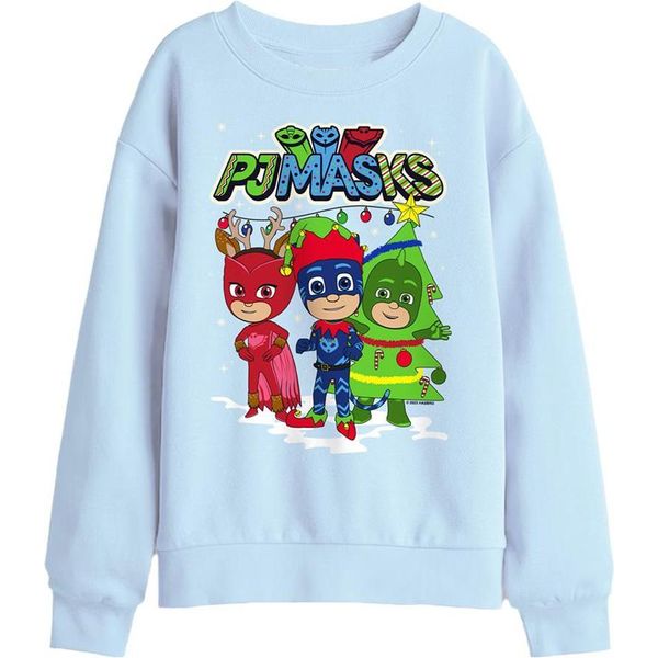 Pj Masks - Felpa Per Bambini, Design Natalizio TV30109 (128) (Azzurro)-image