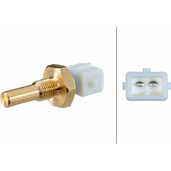 Sensore Temperatura Liquido Refrigerante Avvitato A 2 Poli Hella Per Vw Golf E Altri Modelli-image