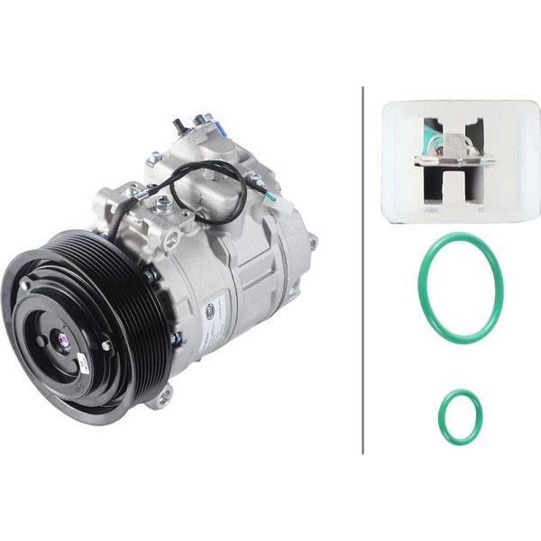 Compressore Climatizzatore 24 V Ø 130 Hella Per MERCEDES-BENZ Axor E Altri Modelli-image