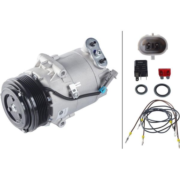 Compressore Climatizzatore 12 V Ø 105 Hella Adatto, Tra L'altro, Per Opel Astra-image