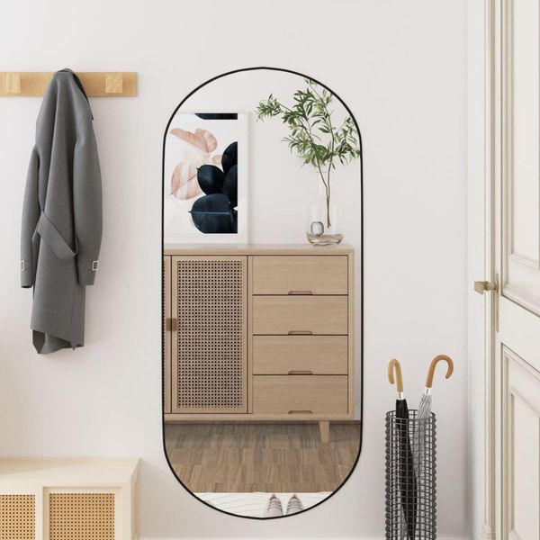 The Living Store Specchio Da Parete 40X90 Cm In Vetro Ovale-image