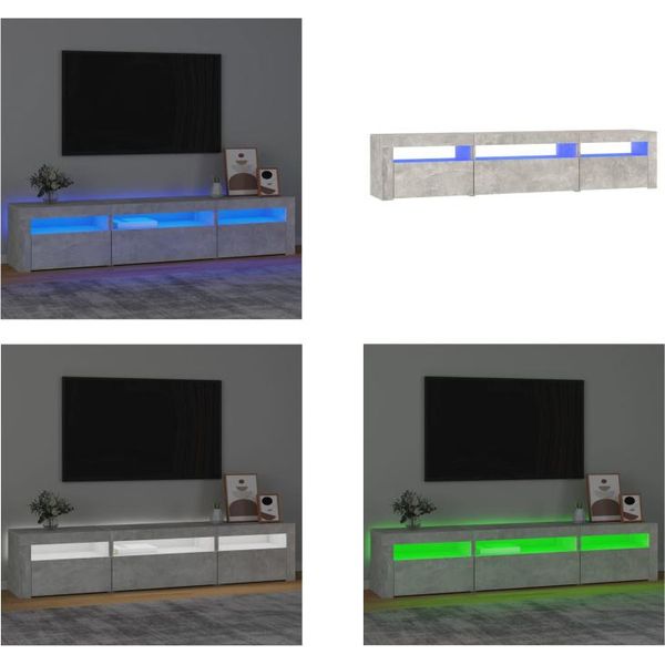 Vidaxl Mobile Tv Con Luci Led Grigio Cemento 195X35X40 Cm - Mobile Tv - Mobile Tv - Porta Tv - Mobile Multimediale-image