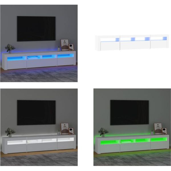 Vidaxl Mobile Tv Con Luci Led Bianco 210X35X40 Cm - Mobile Tv - Mobile Tv - Supporto Tv - Mobile Multimediale-image
