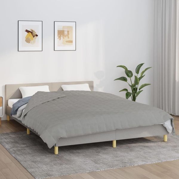 The Living Store Coperta Pesata Grigia 220X240 Cm 11 Kg Tessuto-image