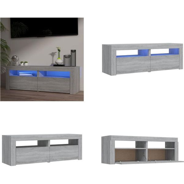 Vidaxl Mobile Tv Con Luci Led Grigio Sonoma 120X35X40 Cm - Mobile Tv - Mobili Tv - Mobili Tv - Porta Tv-image