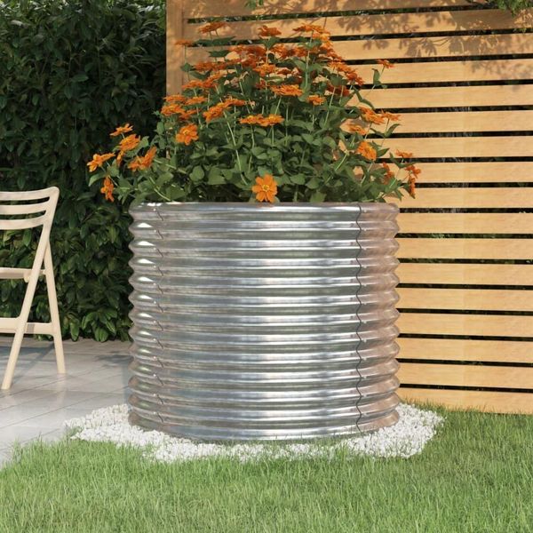 Maison Exclusive - Vaso Giardino Acciaio Zincato 80X80X68 Cm Argento-image