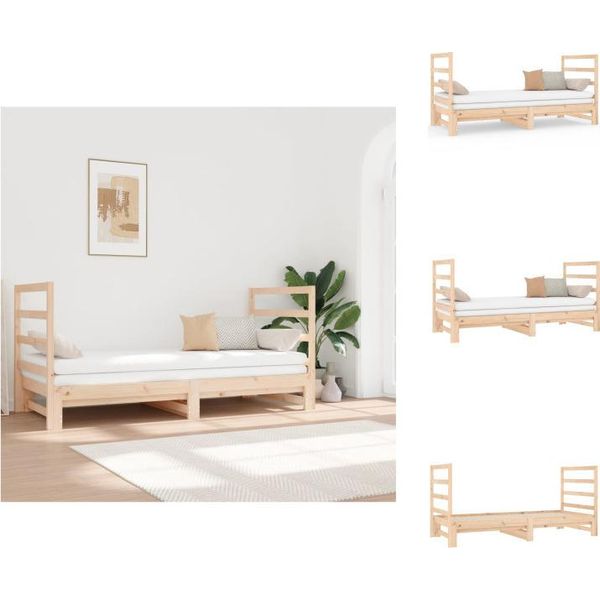Vidaxl Letto Da Giorno Estensibile 2X(90X190) Cm In Legno Di Pino Massiccio - Letti E Strutture Letto-image