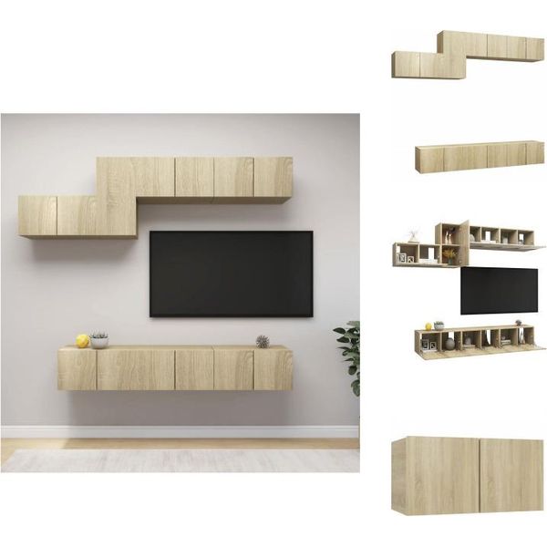 Vidaxl Set Di Mobili Tv 7 Pezzi In Legno Di Quercia Sonoma - Mobili Tv-image